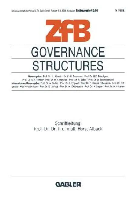 Buy Governance Structures (English, Horst Albach) — BookShops.in