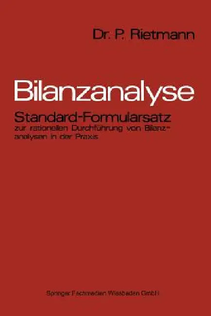 Buy Bilanzanalyse (English, Peter Rietmann) — BookShops.in