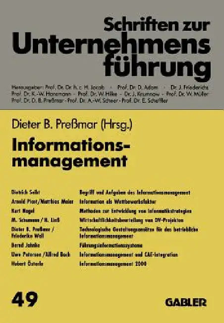Buy Informationsmanagement (English, Preßmar Dieter B.) — BookShops.in