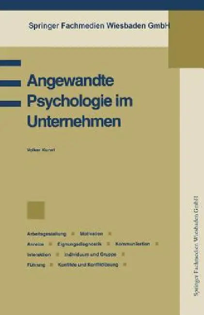 Buy Angewandte Psychologie Im Unternehmen (English, Volker Kunst) — BookShops.in