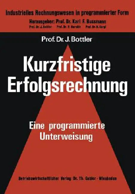Buy Kurzfristige Erfolgsrechnung (English, Jörg Bottler) — BookShops.in