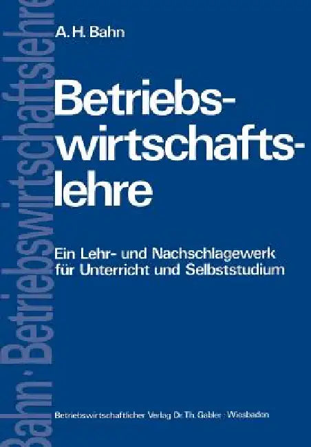 Buy Betriebswirtschaftslehre (English, Alfred Heinz Bahn) — BookShops.in