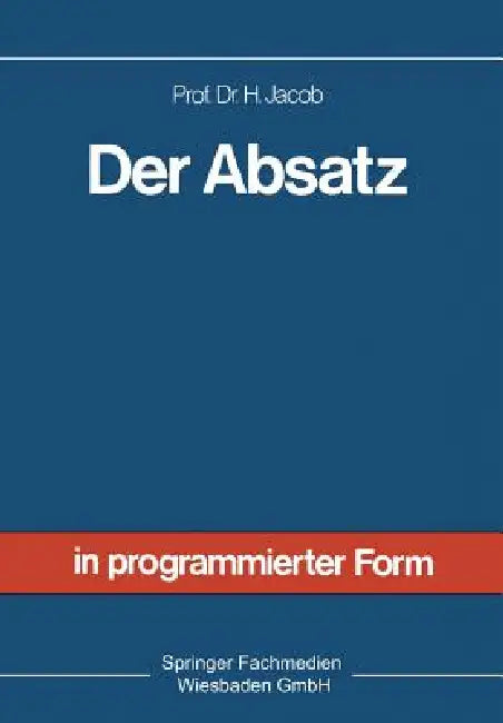 Buy Der Absatz (English, Herbert Jacob) — BookShops.in