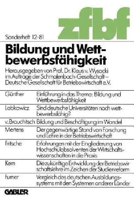 Buy Bildung Und Wettbewerbsfähigkeit (English, Wysocki) — BookShops.in