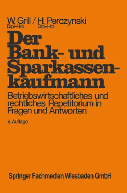 Der Bank- und Sparkassenkaufmann (English, Wolfgang Grill | Hans Perczynski)