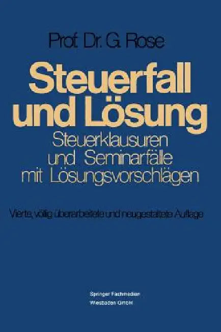 Buy Steuerfall Und Lösung (English, Gerd Rose) — BookShops.in