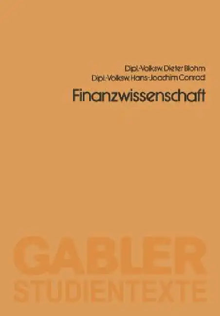 Finanzwissenschaft (English, Dieter Blohm)