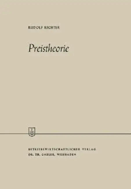 Preistheorie (English, Rudolf Richter)