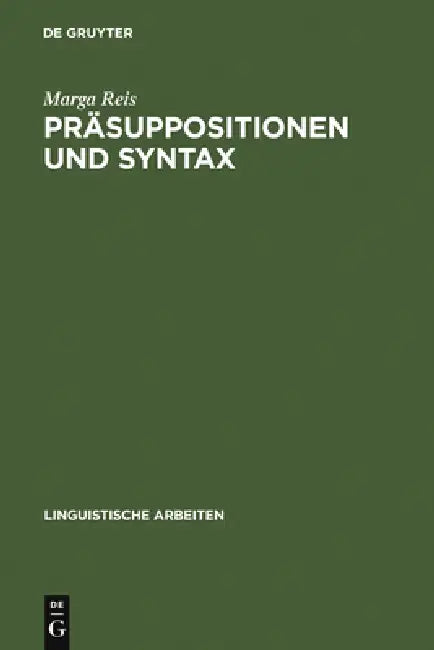 Buy Präsuppositionen und Syntax (English, Marga Reis) — BookShops.in