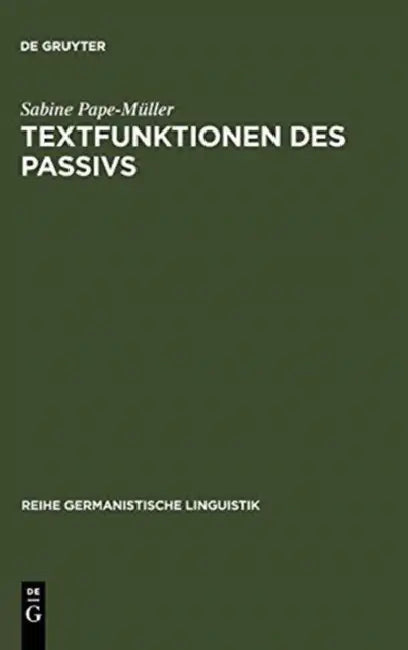 Buy Textfunktionen des Passivs (English, Sabine Pape-Müller) — BookShops.in