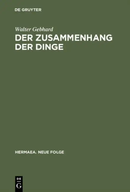Buy Der Zusammenhang der Dinge (English, Walter Gebhard) — BookShops.in