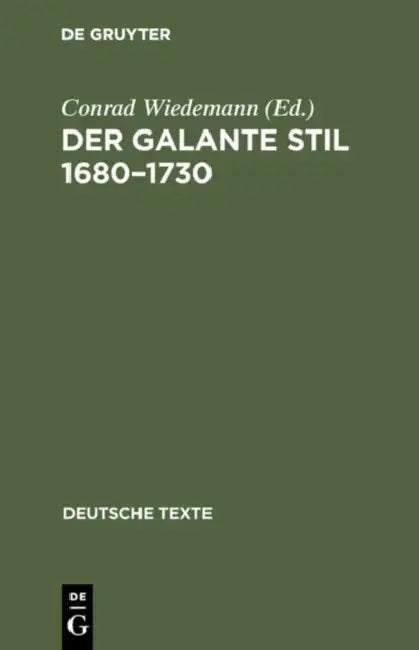 Buy Der galante Stil 1680-1730 (English, Conrad Wiedemann) — BookShops.in