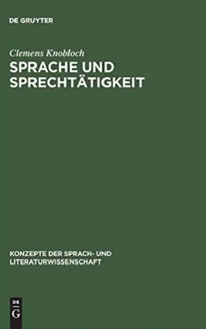 Buy Sprache und Sprechtätigkeit (English, Clemens Knobloch) — BookShops.in