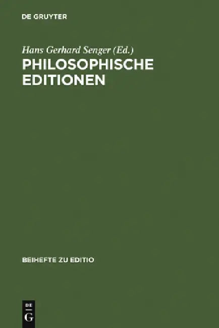 Buy Philosophische Editionen (English, Hans Gerhard Senger) — BookShops.in