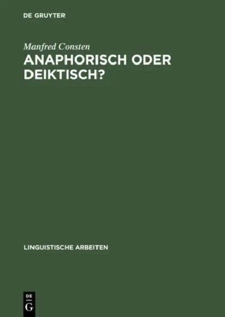 Buy Anaphorisch oder deiktisch? (English, Manfred Consten) — BookShops.in