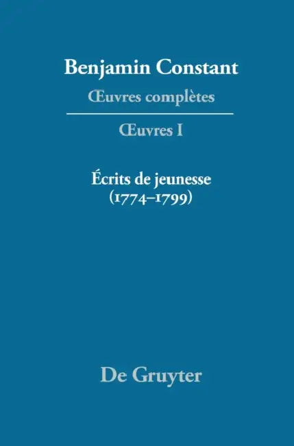 Buy Crits de Jeunesse (1774-1799) (English, Jean-Daniel Candaux | Lucia Omacini) — BookShops.in