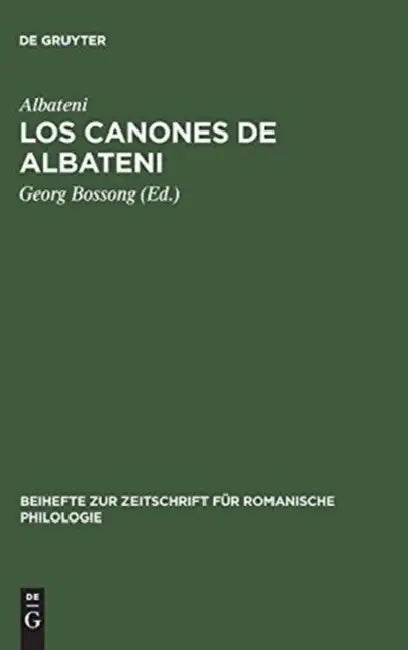 Los canones de Albateni (English, Albateni | Georg Bossong)