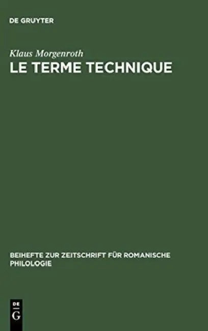 Buy Le terme technique (English, Klaus Morgenroth) — BookShops.in
