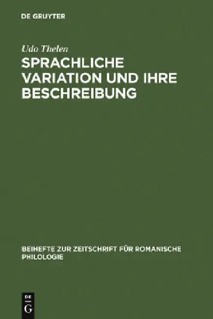 Buy Sprachliche Variation und ihre Beschreibung (English, Udo Thelen) — BookShops.in