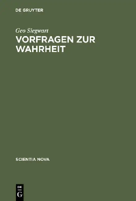Buy Vorfragen Zur Wahrheit (English, Geo Siegwart) — BookShops.in