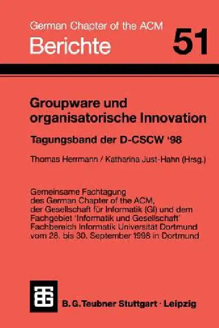 Buy Groupware Und Organisatorische Innovation (English, Katharina Just-Hahn | Thomas Herrmann) — BookShops.in