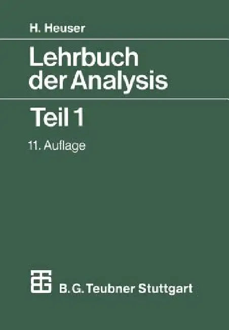 Buy Lehrbuch Der Analysis (English, Harro Heuser) — BookShops.in