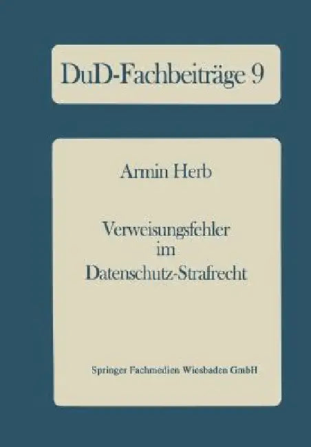 Buy Verweisungsfehler Im Datenschutz-Strafrecht (English, Armin Herb) — BookShops.in