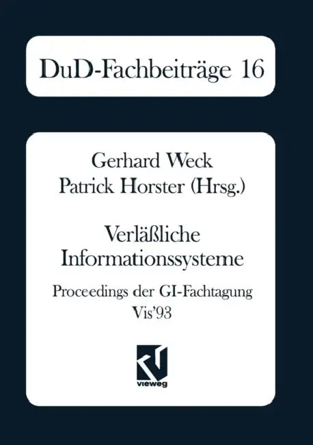 Buy Verläßliche Informationssysteme (English, Gerhard Weck | Patrick Horster) — BookShops.in