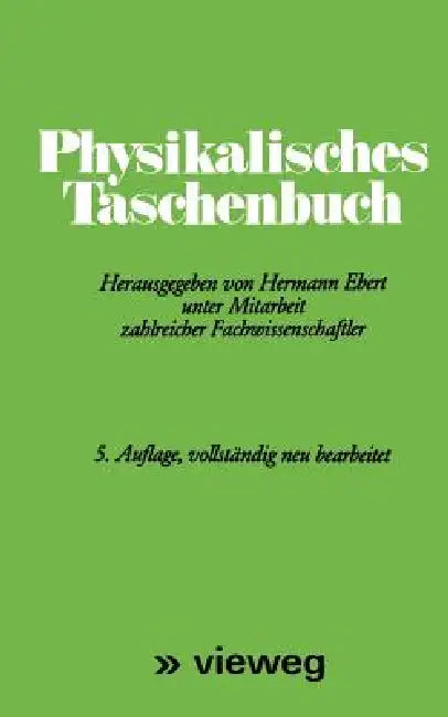 Buy Physikalisches Taschenbuch (English, Hermann Ebert) — BookShops.in