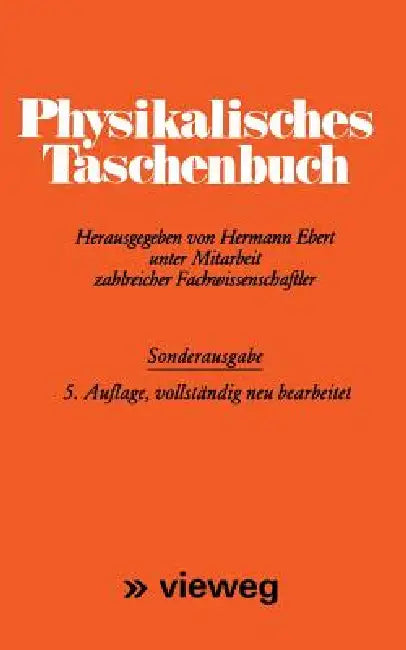 Buy Physikalisches Taschenbuch (English, Hermann Ebert) — BookShops.in