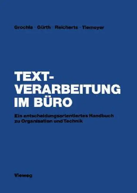 Buy Textverarbeitung Im Büro (English, Erwin Grochla) — BookShops.in