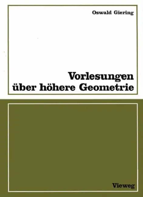 Buy Vorlesungen Über Höhere Geometrie (English, Oswald Giering) — BookShops.in