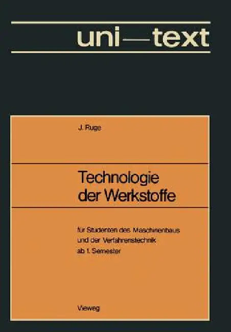 Buy Technologie Der Werkstoffe (English, Jürgen Ruge) — BookShops.in