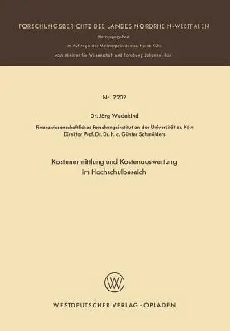Buy Kostenermittlung Und Kostenauswertung Im Hochschulbereich (English, Jörg Wedekind) — BookShops.in