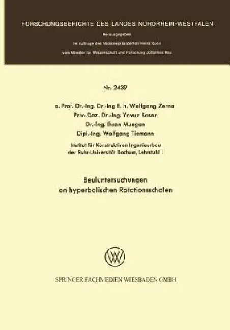 Beuluntersuchungen an Hyperbolischen Rotationsschalen (English, Wolfgang Zerna)