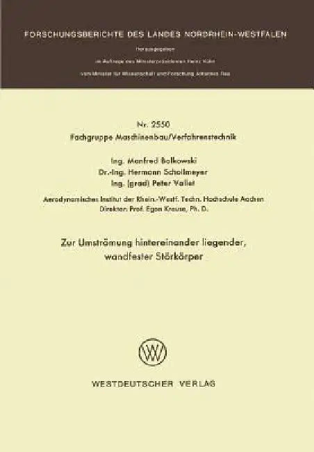 Buy Zur Umströmung Hintereinander Liegender, Wandfester Störkörper (English, Manfred Balkowski) — BookShops.in