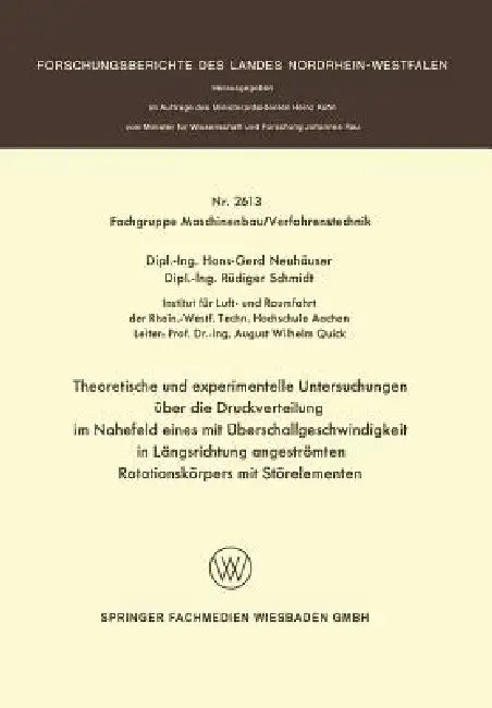 Buy Theoretische Und Experimentelle Untersuchungen Über Die Druckverteilung Im Nahefeld Eines Mit Übersc (English, Hans-Gerd Neuhäuser) — BookShops.in