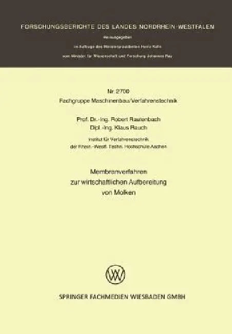 Buy Membranverfahren Zur Wirtschaftlichen Aufbereitung Von Molken (English, Robert Rautenbach) — BookShops.in