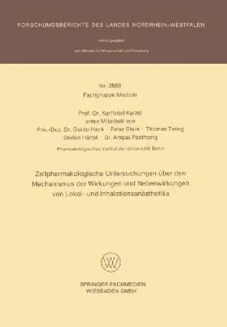 Buy Zellpharmakologische Untersuchungen Über Den Mechanismus Der Wirkungen Und Nebenwirkungen Von Lokal- (English, Karlfried Karzel) — BookShops.in