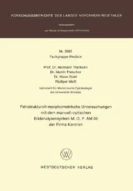 Buy Feinstrukturell-Morphometrische Untersuchungen Mit Dem Manuell-Optischen Bildanalysensystem M.O.P Am (English, Hermann Themann) — BookShops.in