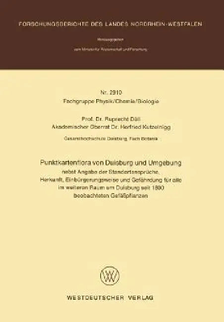Buy Punktkartenflora Von Duisburg Und Umgebung (English, Ruprecht Düll) — BookShops.in