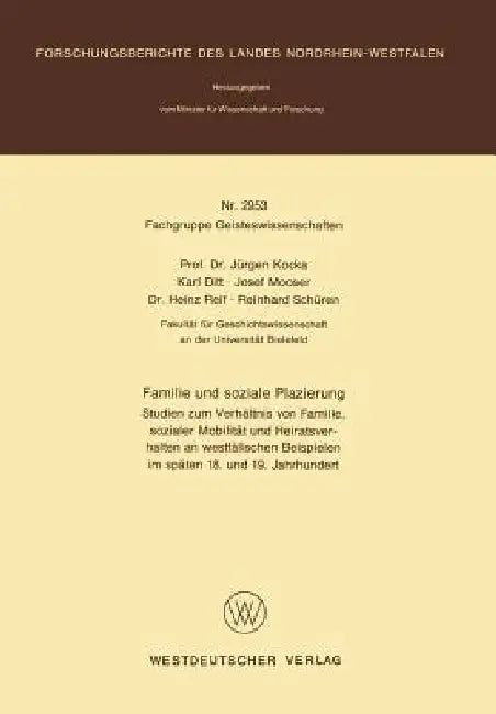 Buy Familie Und Soziale Plazierung (English, Jürgen Kocka) — BookShops.in