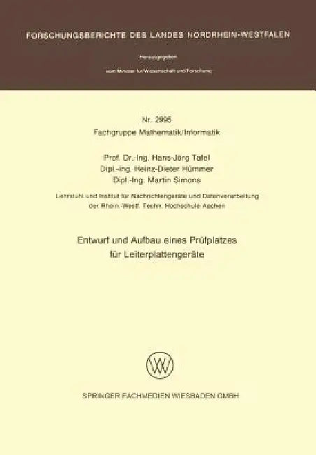Buy Entwurf Und Aufbau Eines Prüfplatzes Für Leiterplattengeräte (English, Hans Jörg Tafel) — BookShops.in