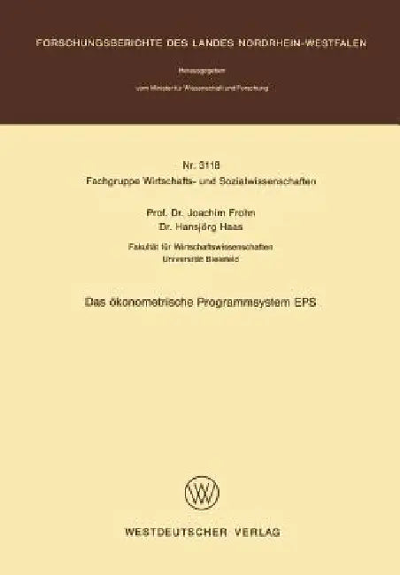 Das Ökonometrische Programmsystem EPS (English, Joachim Frohn)