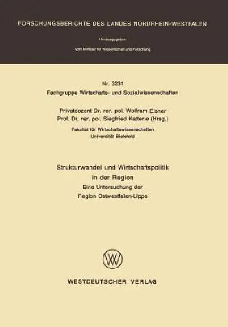 Strukturwandel Und Wirtschaftspolitik in Der Region (English, Wolfram Elsner | Siegfried Katterle)