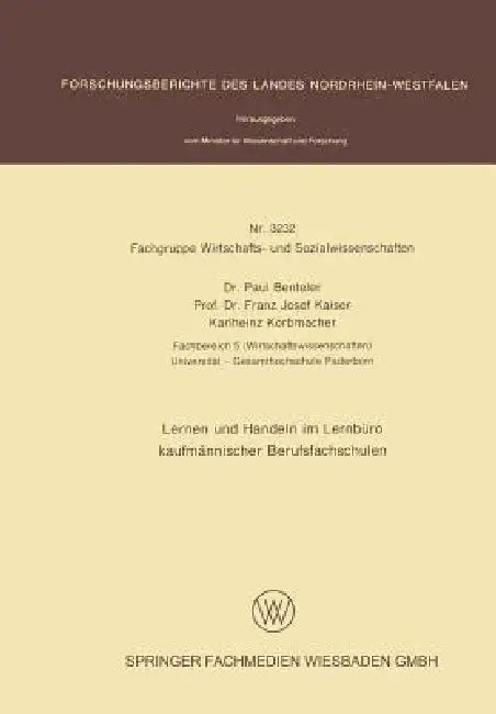Buy Lernen Und Handeln Im Lernbüro Kaufmännischer Berufsfachschulen (English, Paul Benteler) — BookShops.in