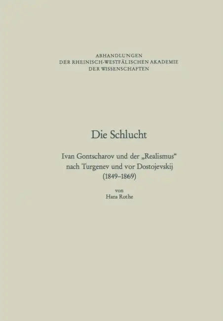 Die Schlucht (English, Hans Rothe)