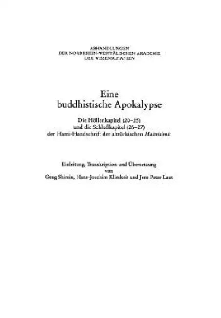Eine Buddhistische Apokalypse (English, Shimin Geng)