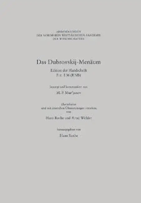 Buy Das Dubrovskij-Menäum (English, M. F. Murjanov) — BookShops.in
