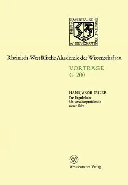 Buy Das Linguistische Universalienproblem in Neuer Sicht (English, Hansjakob Seiler) — BookShops.in